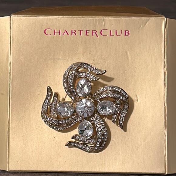 Charter Club Jewelry - Charter Club Rhinestone Brooch #527 New on Card
